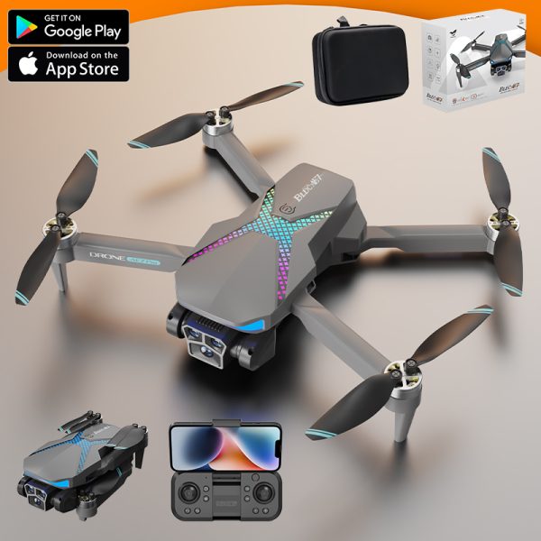 Cool Lights Obstacle Avoidance Triple Camera Drone Toy AE7 - Image 10