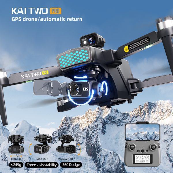 GPS Return Three Axis Gimbal Obstacle Avoidance HD Camera Drone KAI2 - Image 9