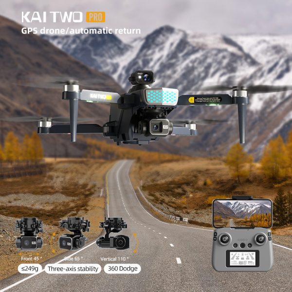 GPS Return Three Axis Gimbal Obstacle Avoidance HD Camera Drone KAI2 - Image 10