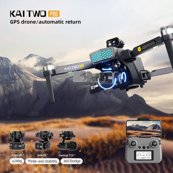 GPS Return Three Axis Gimbal Obstacle Avoidance HD Camera Drone KAI2 - Image 11