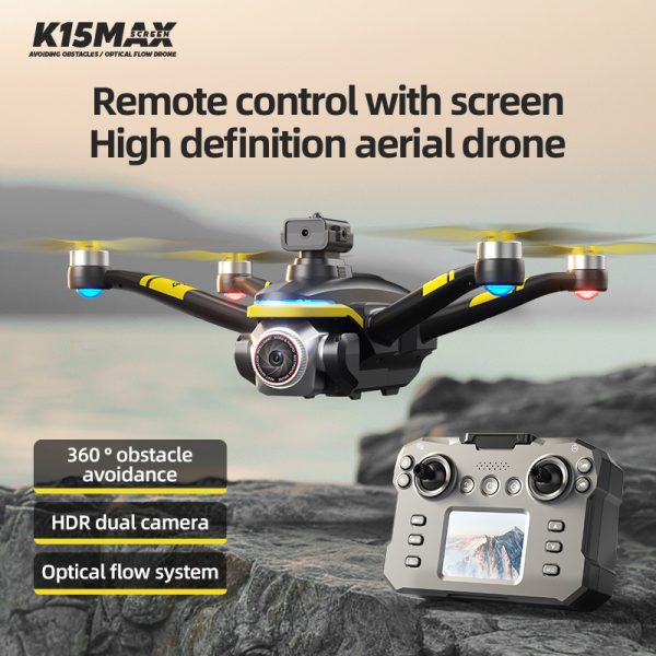 Remote Control Screen Control Optical Flow Camera Drone Toy K15MAX - Image 6