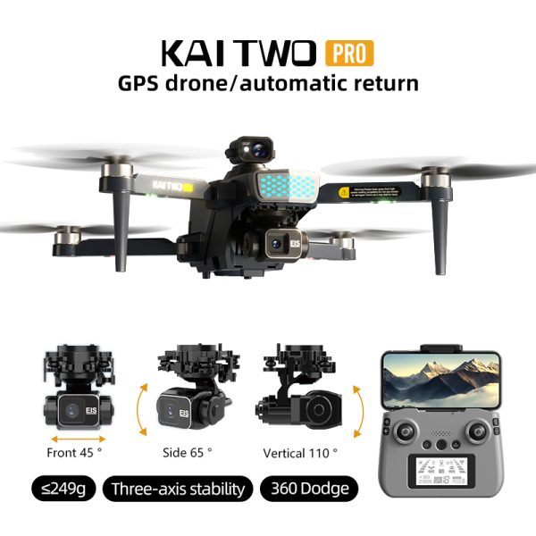 GPS Return Three Axis Gimbal Obstacle Avoidance HD Camera Drone KAI2 - Image 12